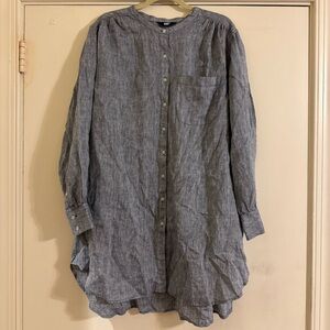 Lands' End Blue Chambray Shirt Dress